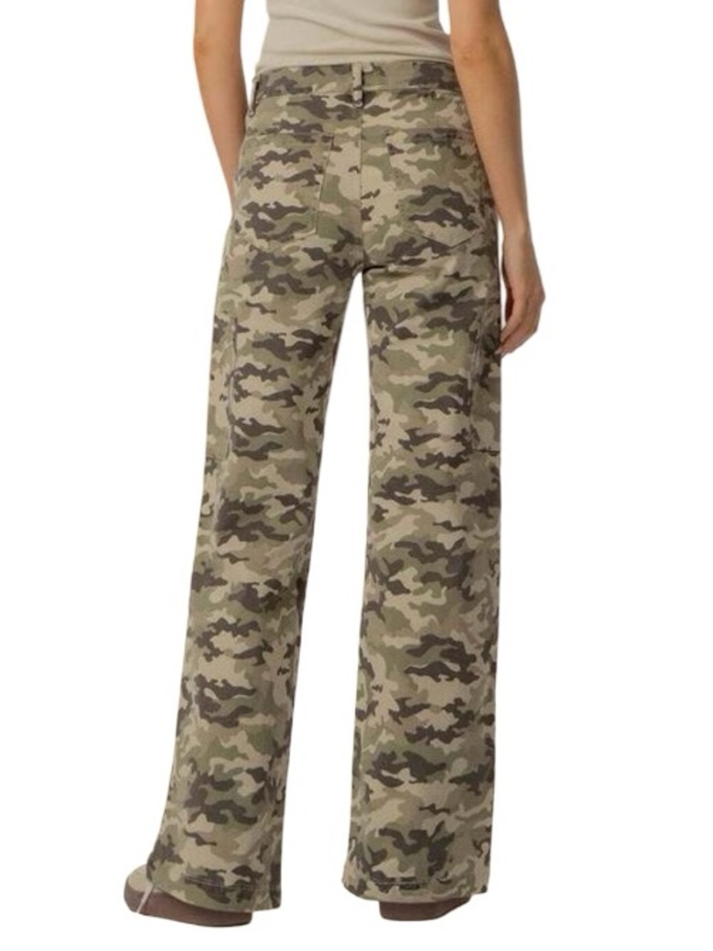 Kut from the Kloth Jodi High Rise Wide Straight Leg in  Olive/Tan Size 8 - Picture 2 of 11